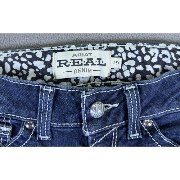 Ariat Jeans Womens 25 Blue Bootcut REAL Rosy Whipstitch Cowgirl Western Rodeo - Picture 9 of 12